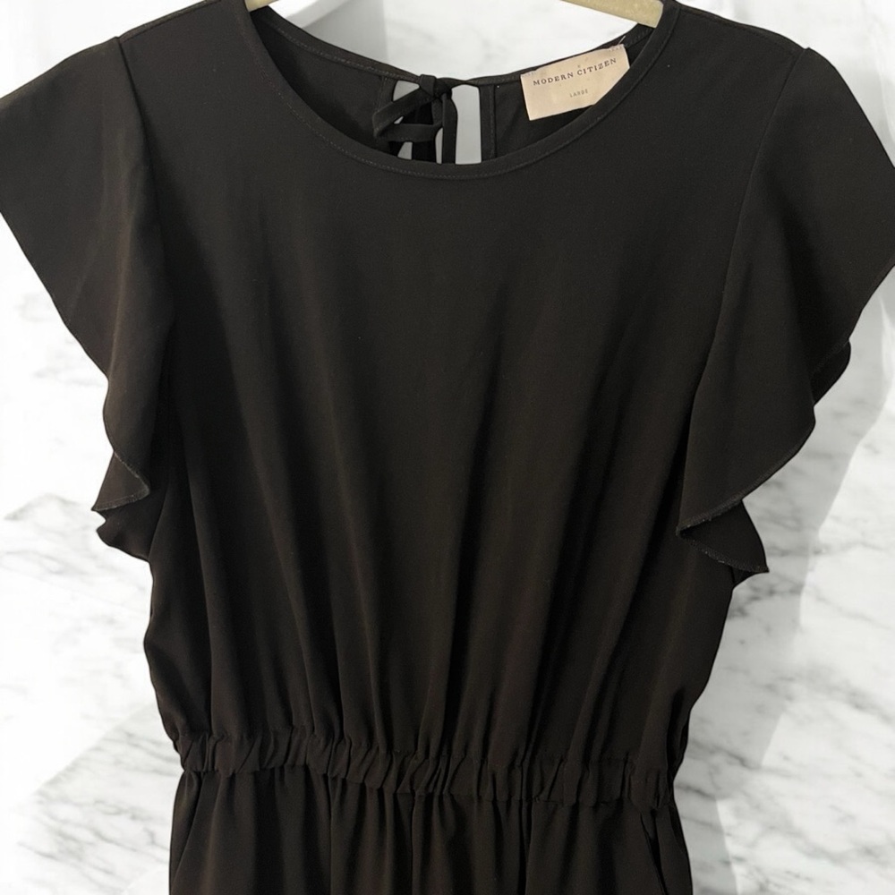 Modern Citizen Black Ruffle Sleeve Jumpsuit
